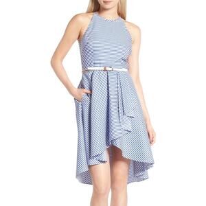 Eliza J Nautical Stripe High Low Dress, 6